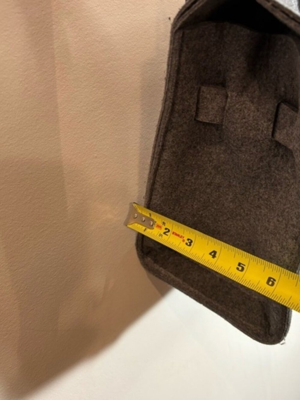 HANDBAG CROSSBODY Made of Felt with A Metal Clasp Birkin Style No Brand NWOT - Picture 9 of 11
